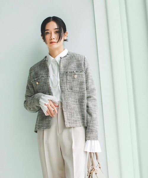 【新品】Theory  ツイードジャケット　ノーカラー　通勤 BRIGHTEN UP TWEED | Theory luxe（セオリーリュクス）公式通販