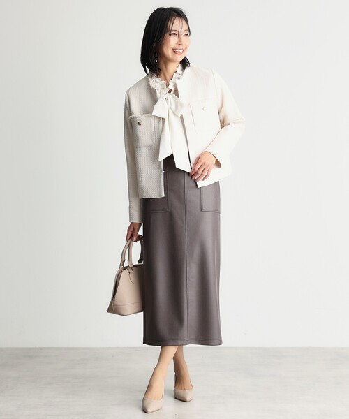 THE SHOP TK ジャケット ノーカラージャケット 「ONOFF活躍