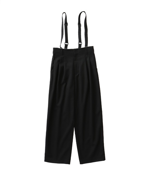 パンツ DRESSLAVE over tuck black denim pants DRESSLAVE（ドレスレイブ） スラックス パンツ detachable strap tuck