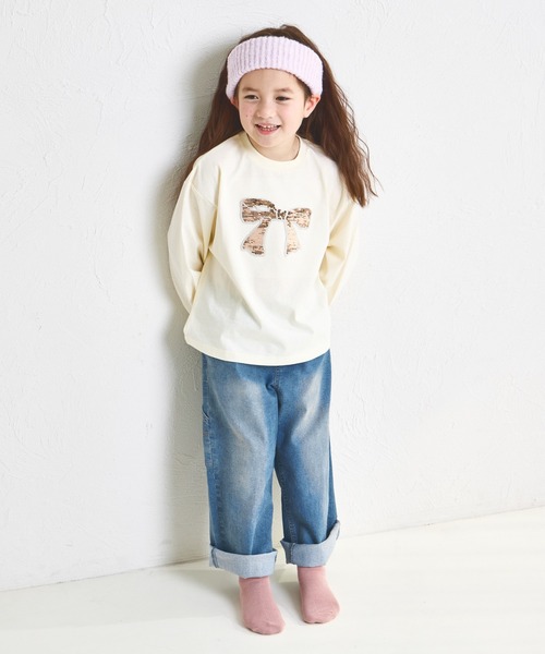 MOMENTEL 長袖 Tシャツ スパンコール入り MOMENTEL 長袖 Tシャツ スパンコール入り - メルカリ