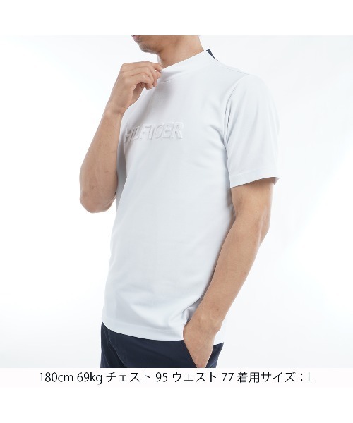 TOMMY HILFIGER GOLF エンボスロゴ 半袖モックネックシャツ