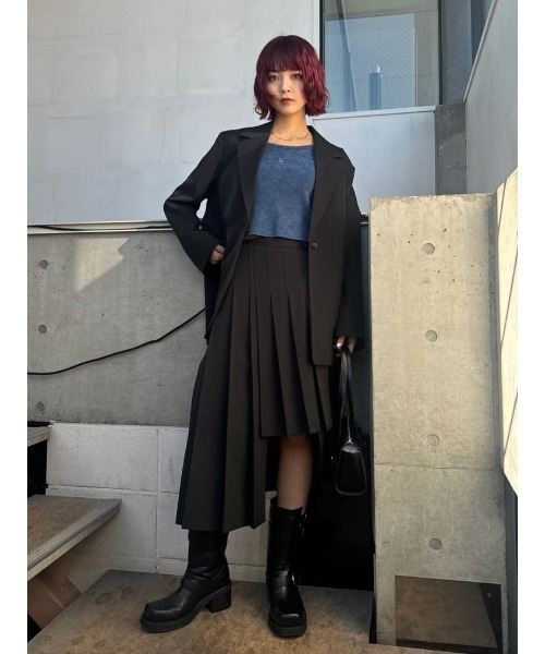 SLY スカート WRAP PLEATS M/SK ラップ プリーツ ミディスカート