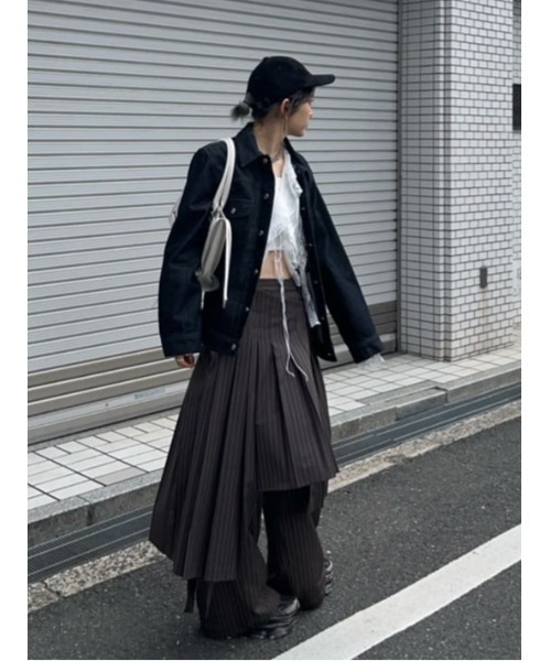 SLY スカート WRAP PLEATS M/SK ラップ プリーツ ミディスカート