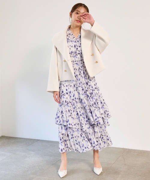 【美品】Snidel スナイデル ワッシャープリーツワンピース M ワッシャープリーツワンピース(マキシ・ロングワンピース