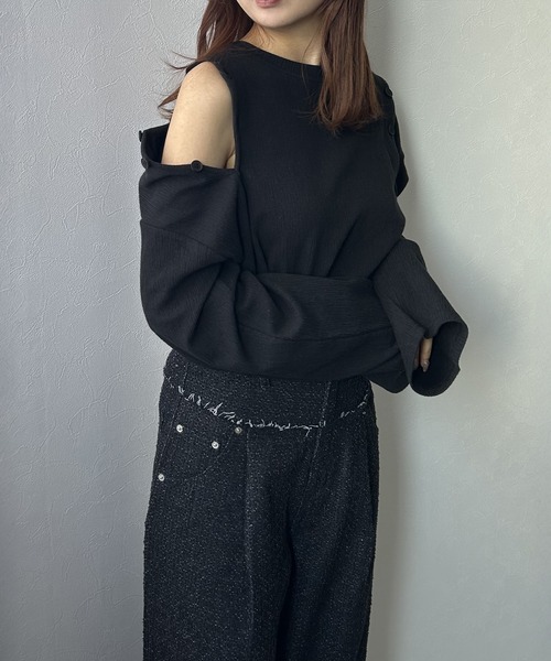 tシャツ マルチウェイ楊柳トップス レディース