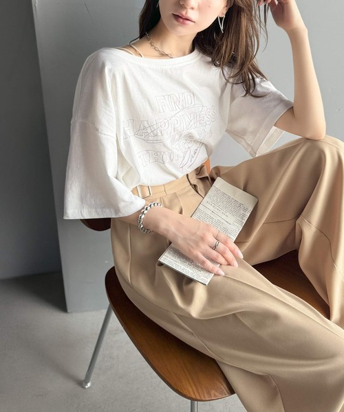 2枚セット✨️ 45R プリント Tシャツ コットン カットソー 半袖 黄 茶 classicalelf tシャツ 綿100%ヴィンテージウォッシュ前後2way
