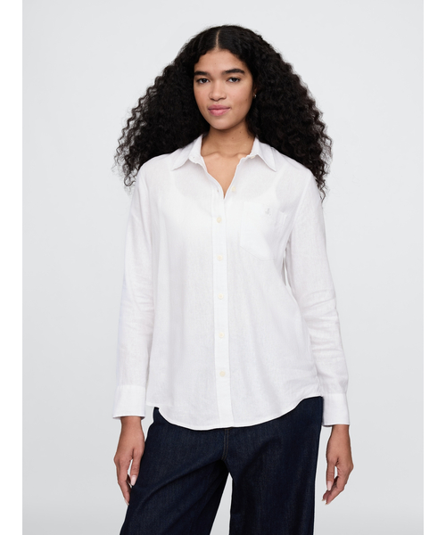 ブラウス シャツ リネンイージーシャツ レディース GAP ブラウス シャツ リネンブレンド イージーシャツ レディース