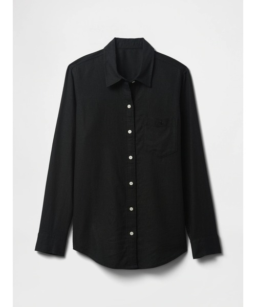 GAP ブラウス シャツ リネンブレンド イージーシャツ レディース