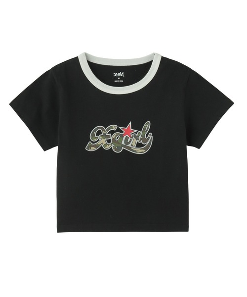 90 Logo Girl Cropped Tee Mサイズ Tシャツ X-girl tシャツ STAR CAMO LOGO S/S CROPPED TEE レディース