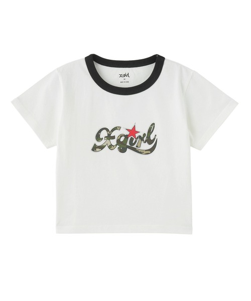 90 Logo Girl Cropped Tee Mサイズ Tシャツ X-girl tシャツ STAR CAMO LOGO S/S CROPPED TEE レディース