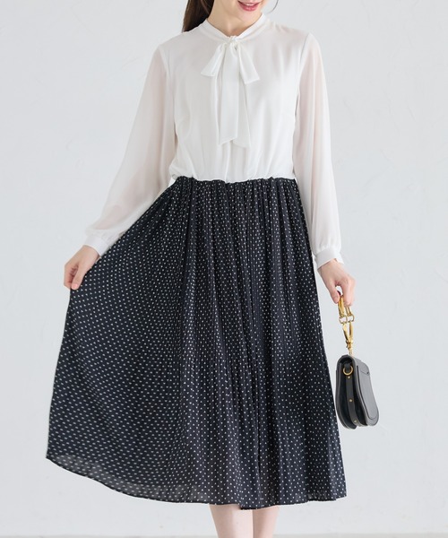 【ぷにさま専用】 tocco closet ワンピース ボウタイリボン付きシフォンジョー