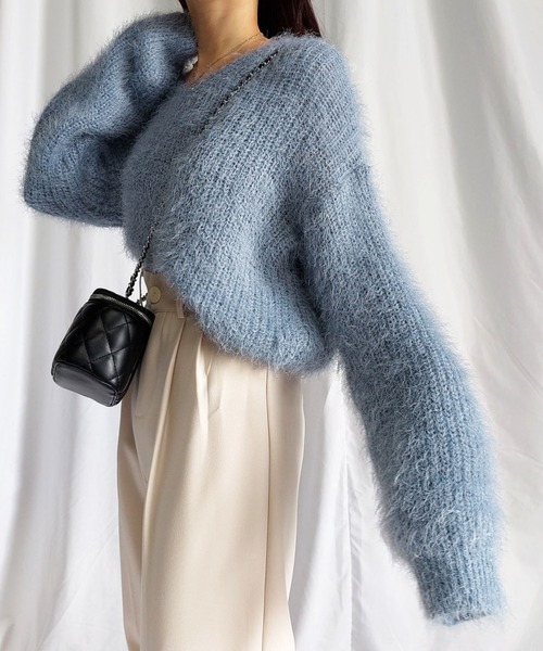 「me+em select」 長袖ニット FREE ピンク レディース_画像7