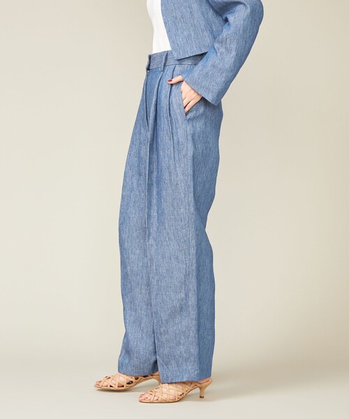 新品＜conte＞デニムライク タック ワイドパンツ conte パンツ 「conte」デニムライク タック ワイドパンツ