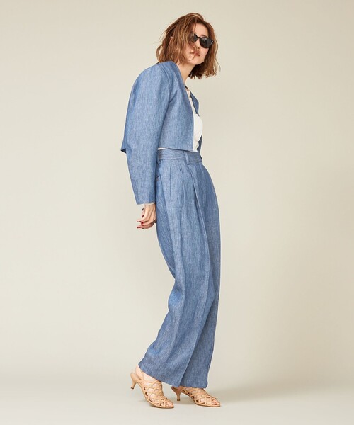 新品＜conte＞デニムライク タック ワイドパンツ conte パンツ 「conte」デニムライク タック ワイドパンツ