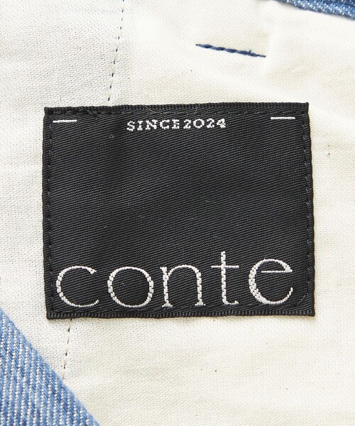 conte パンツ 「conte」デニムライク タック ワイドパンツ
