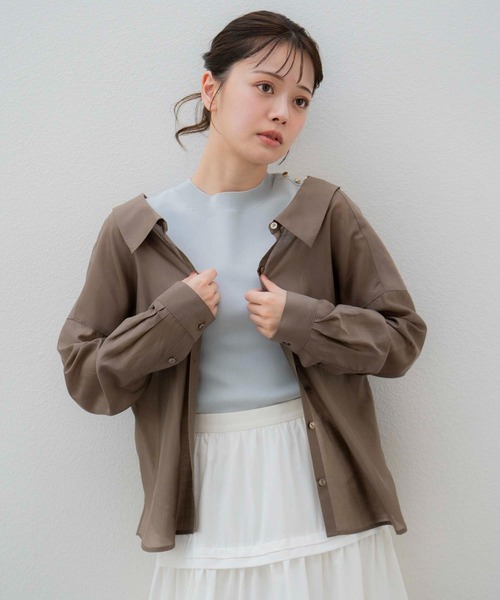 ブラウス シャツ バックリボンシアーシャツ レディース