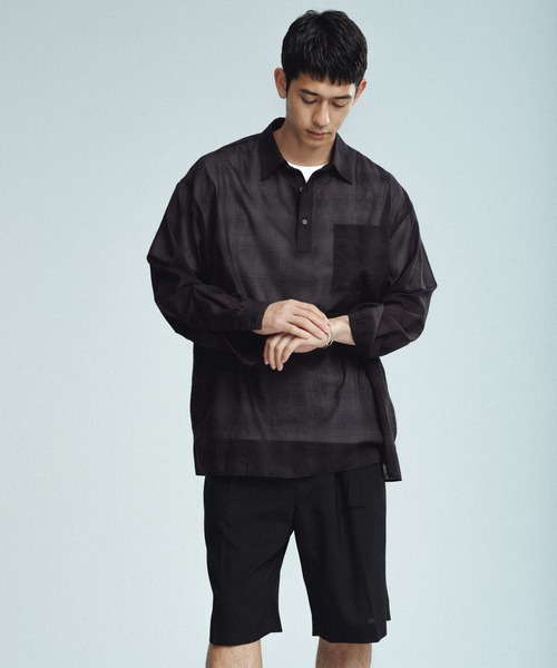 新品チェック柄 ロングシャツ M アダムエロペ ADAMETROPE アダムエロペ メンズ シャツ チェック柄 カジュアル