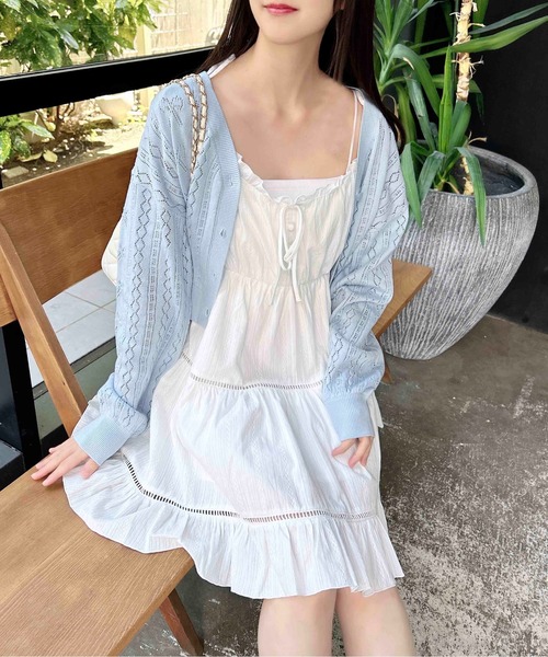 ティアードミニキャミワンピース INGNI（イング） ワンピース コットンレースティアードミニキャミ
