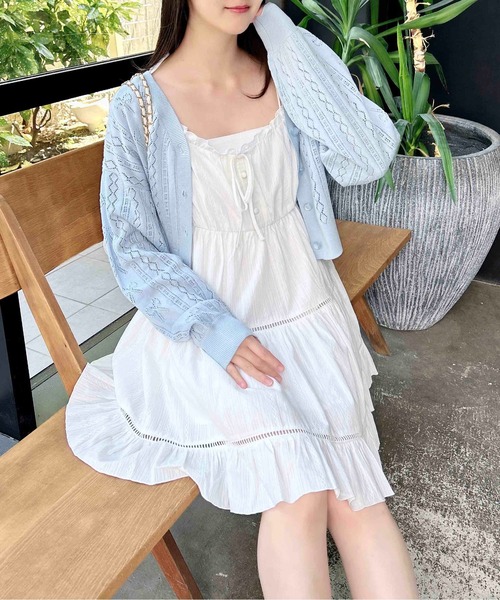 SinceThenリボン&フリルティアード キャミワンピース ミニ丈 楽天市場】【SALE／20%OFF】フリルティアードキャミミニ
