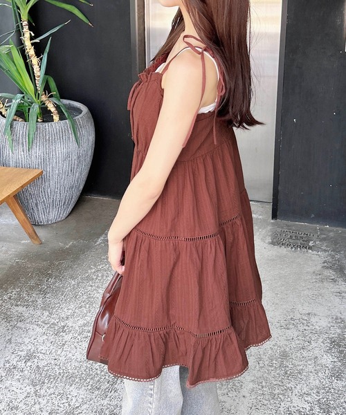 INGNI（イング） ワンピース コットンレースティアードミニキャミ