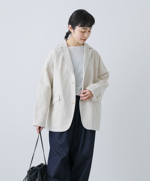 かぐれ リネン テーラードジャケット ナチュラル 初コラボレーション 「北欧、暮らしの道具店」 × 「かぐれ
