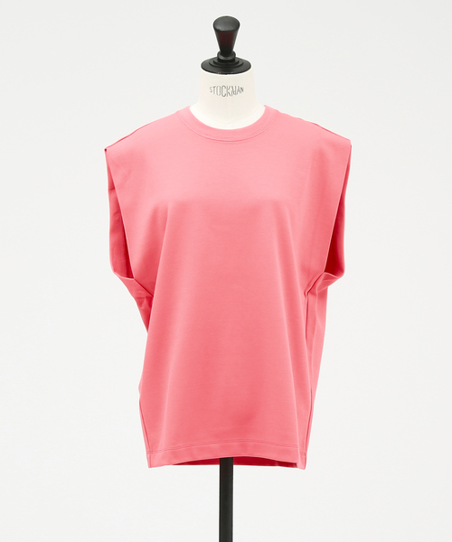 tシャツ コットンダブル天竺ノースリーブプルオーバー レディース
