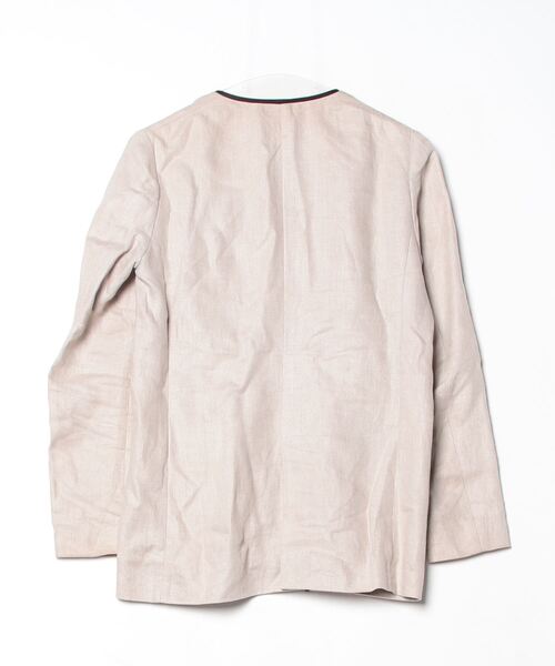 「UNITED ARROWS」 ノーカラージャケット 36 ナチュラル レディース