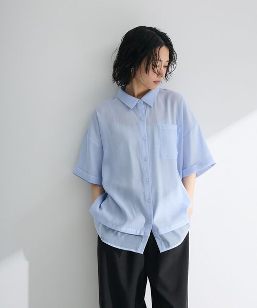 Green Parks ブラウス シャツ 裾レイヤードショートスリーブ