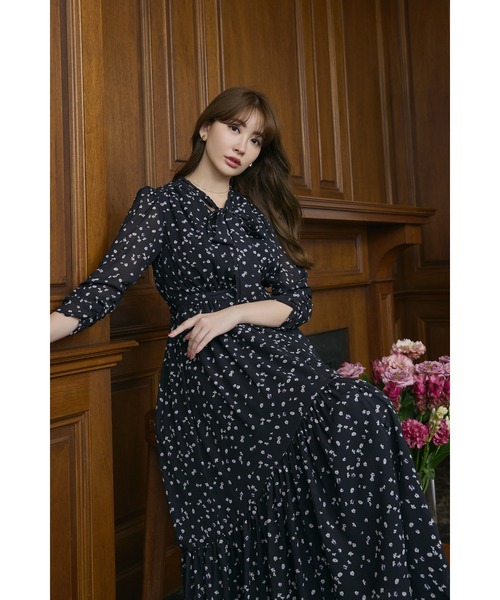 Her lip to ブラック ワンピース M Her lip to 「Her to」 7分袖ワンピース M ブラック レディース