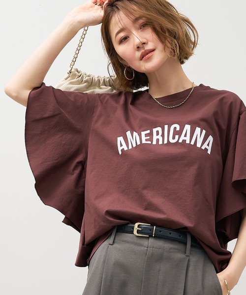 tシャツ 「AMERICANA×MICA＆DEAL」15th ANNIVERSARY フリルスリーブT-shirt レディース