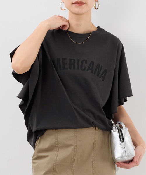 tシャツ 「AMERICANA×MICA＆DEAL」15th ANNIVERSARY フリルスリーブT-shirt レディース MICA＆DEAL｜【AMERICANA*MICA&DEAL】15th ANNIVERSARY フリル