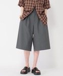 ワイドパンツ ハーフパンツ スラックス パンツ...の詳細画像3