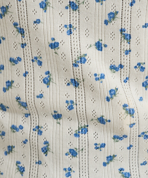 tシャツ 花柄針抜き フライスヘンリー長袖トップス レディース | FREAK'S STORE | 23