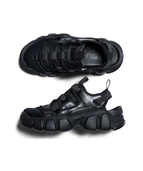 「ONITSUKA TIGER YELLOW COLLECTION」 フラットサンダル 24 ブラック レディース_画像5