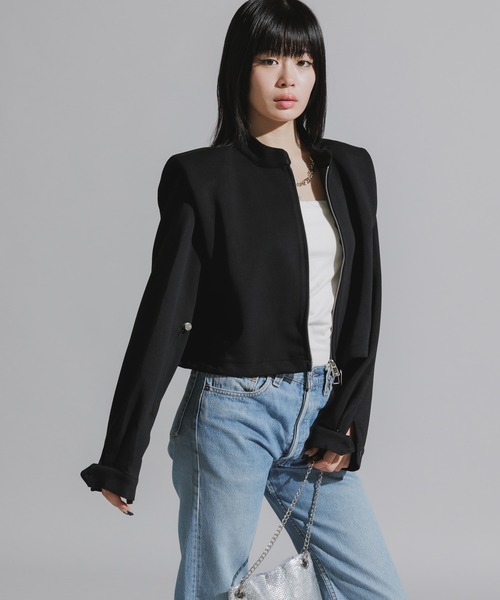 Chick トレーナー スウェット Stand Collar Double Zip Sweatshirt