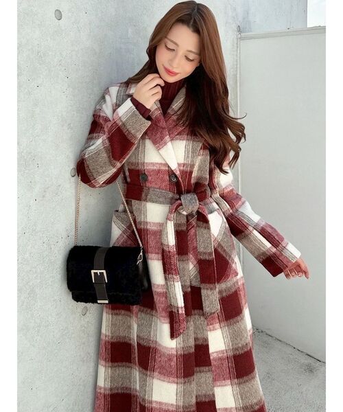 resexxy ミディレングスシャギーチェックコート レディース RESEXXY（リゼクシー） コート アウター ミディレングスシャギー