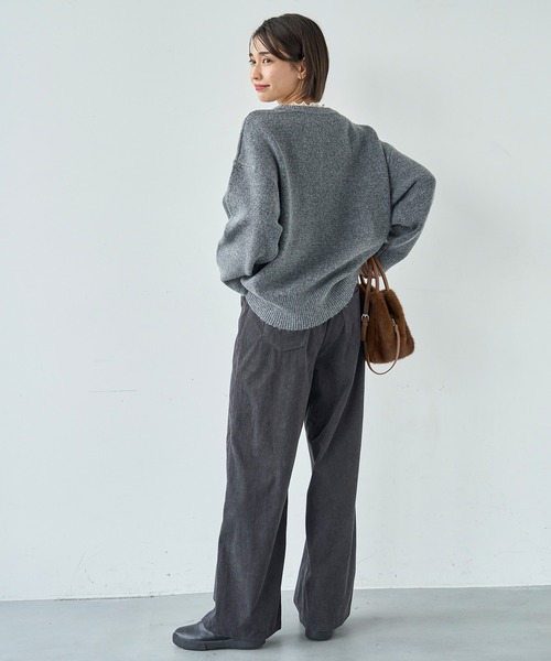 NICENESS HAMMILL 縮絨 プルオーバー ニット サイズM グレー mil（ミル） ニット セーター もちもちニット ゆるシルエットプル