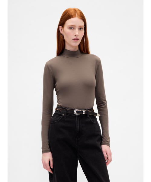 GAP（ギャップ） tシャツ クローズニット ジャージー モックネックT