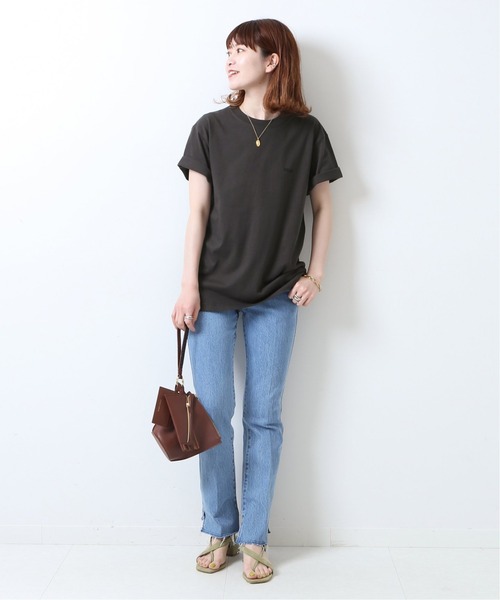 「Spick & Span」 半袖Tシャツ FREE チャコールグレー レディース_画像5