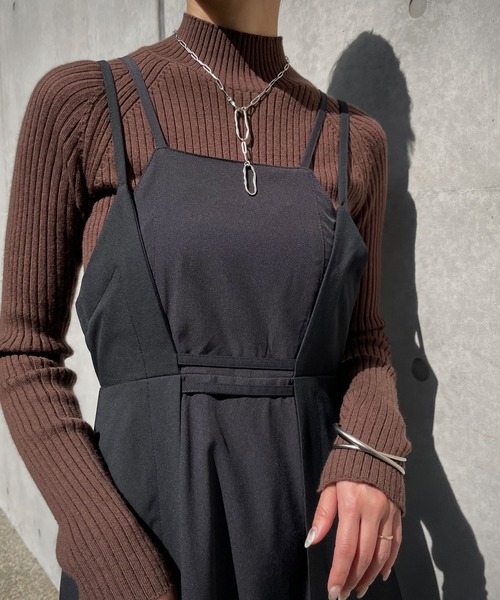 「&g'aime」 キャミソールワンピース FREE ブラック レディース_画像8