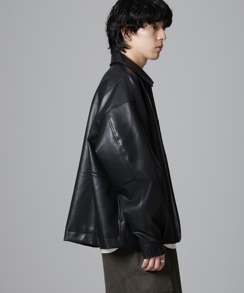 NANO universe（ナノ・ユニバース） レザージャケット M ブラック