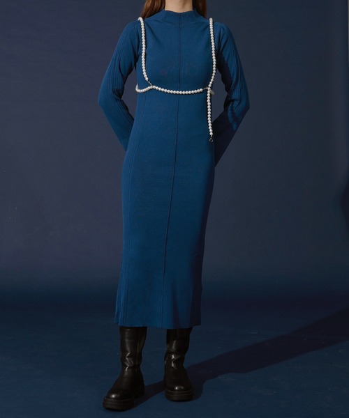 Ezick ニットワンピース FREE ブルー レディース : ZOZOTOWN Yahoo!店