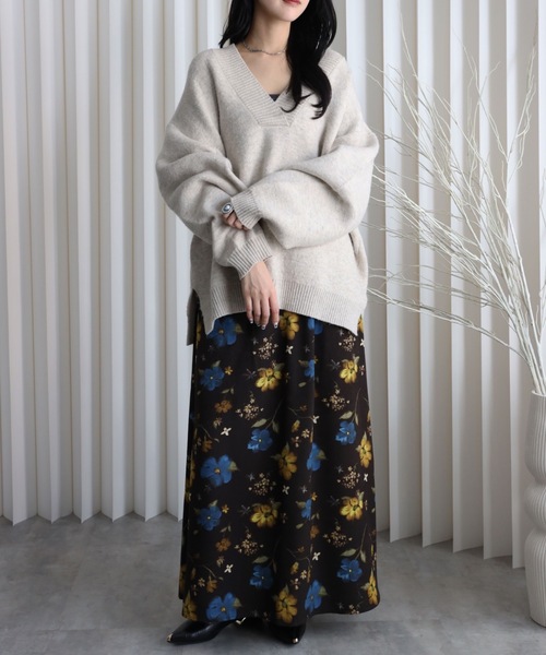 YENNA スカート 「 YENNA 2026 SS 新作 」フラワーフレアロング