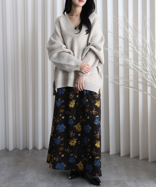 YENNA スカート 「 YENNA 2026 SS 新作 」フラワーフレアロング