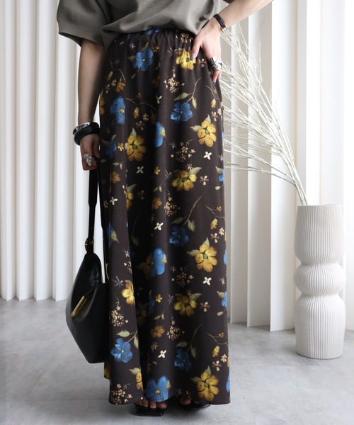 YENNA スカート 「 YENNA 2026 SS 新作 」フラワーフレアロング