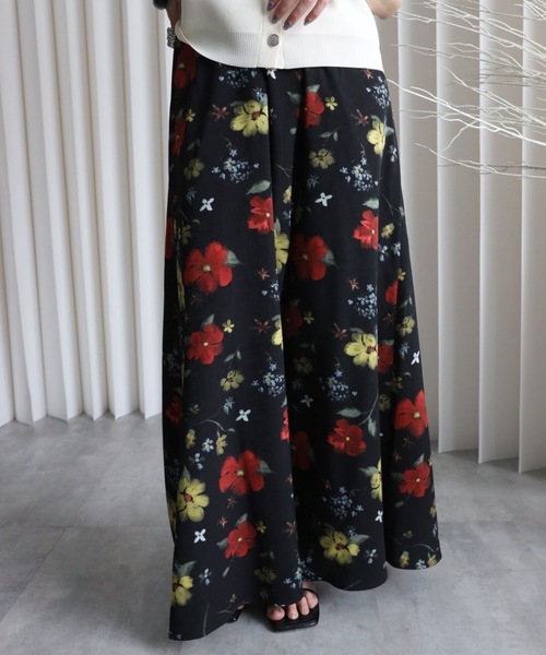 YENNA スカート 「 YENNA 2026 SS 新作 」フラワーフレアロング