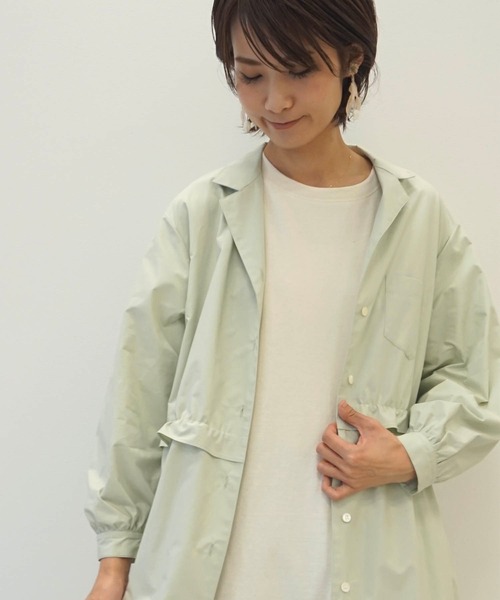 「haupia」 シャツワンピース MEDIUM グレイッシュベージュ レディース_画像2