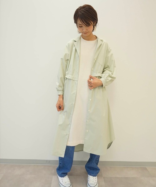 「haupia」 シャツワンピース MEDIUM グレイッシュベージュ レディース_画像3