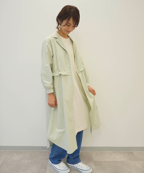 「haupia」 シャツワンピース MEDIUM グレイッシュベージュ レディース_画像5