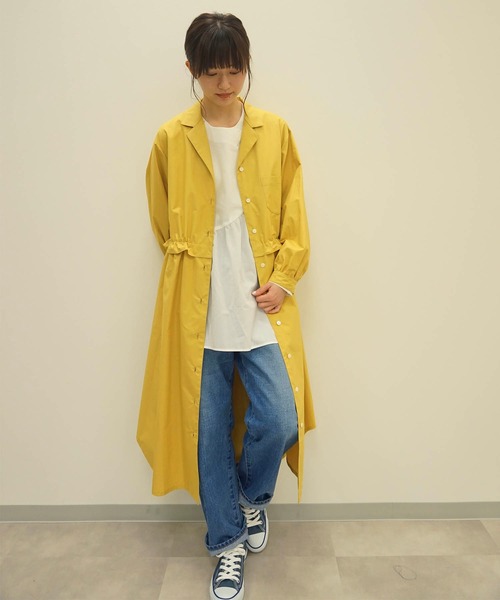 「haupia」 シャツワンピース MEDIUM グレイッシュベージュ レディース_画像8